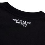  Áo thun - Acmé de la vie X Smiley® - TRAVEL THAT BEGINS SHORT SLEEVE T-SHIRT BLACK 