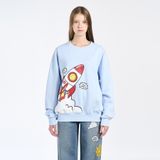  Áo Sweater Acmé de la vie - ACME DE LA VIE X Smiley® ROCKET ARTWORK PRINTING SWEATSHIRT SKYBLUE 