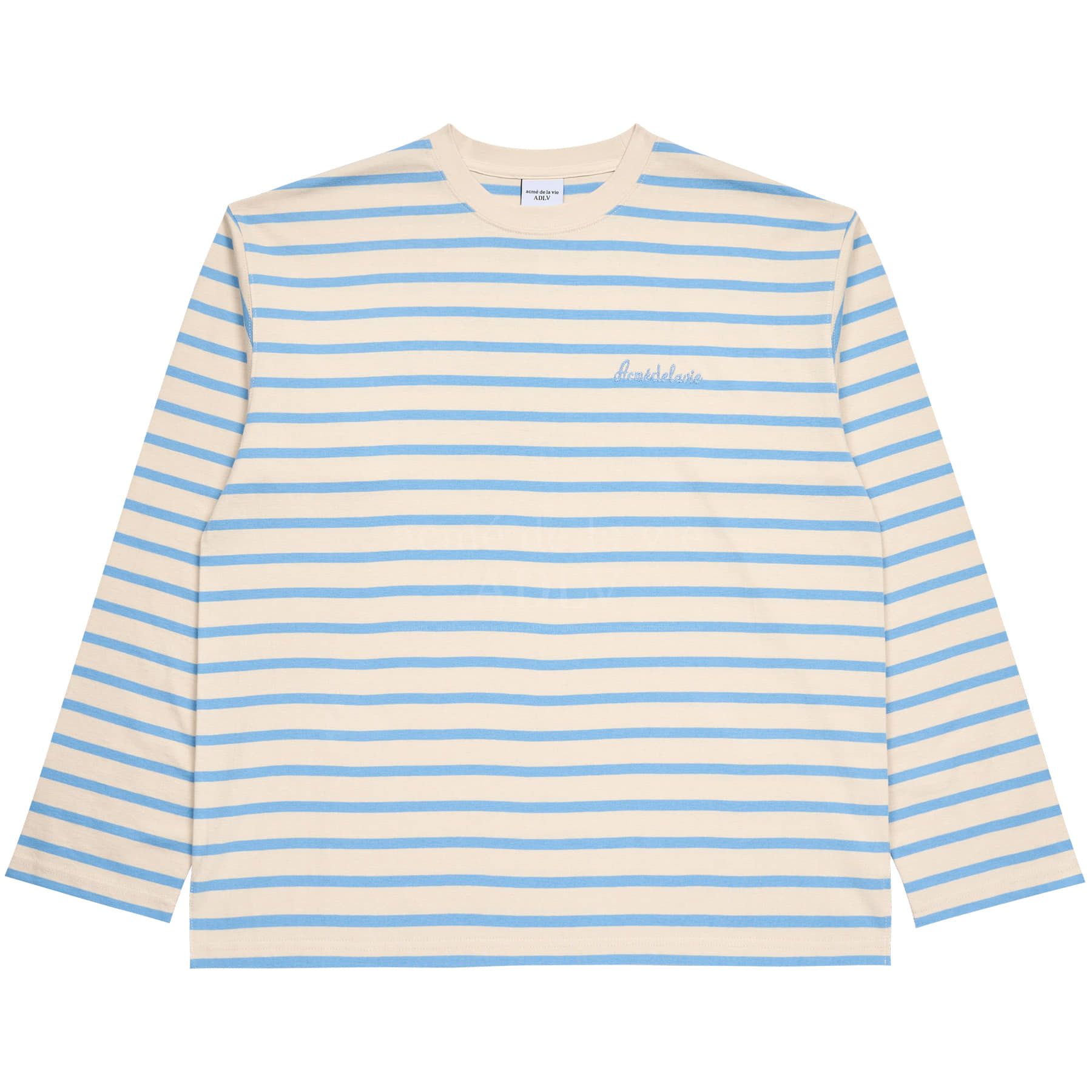  Áo Sweater Acmé de la vie - SCRIPT LOGO STRIPE LONG SLEEVE T- SHIRT IVORY 