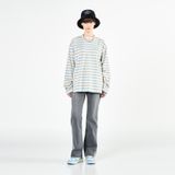  Áo Sweater Acmé de la vie - SCRIPT LOGO STRIPE LONG SLEEVE T- SHIRT IVORY 