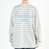  Áo Sweater Acmé de la vie - SCRIPT LOGO STRIPE LONG SLEEVE T- SHIRT IVORY 