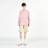  Áo Sweater Acmé de la vie - SCRIPT LOGO STRIPE LONG SLEEVE T- SHIRT PINK 