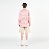  Áo Sweater Acmé de la vie - SCRIPT LOGO STRIPE LONG SLEEVE T- SHIRT PINK 