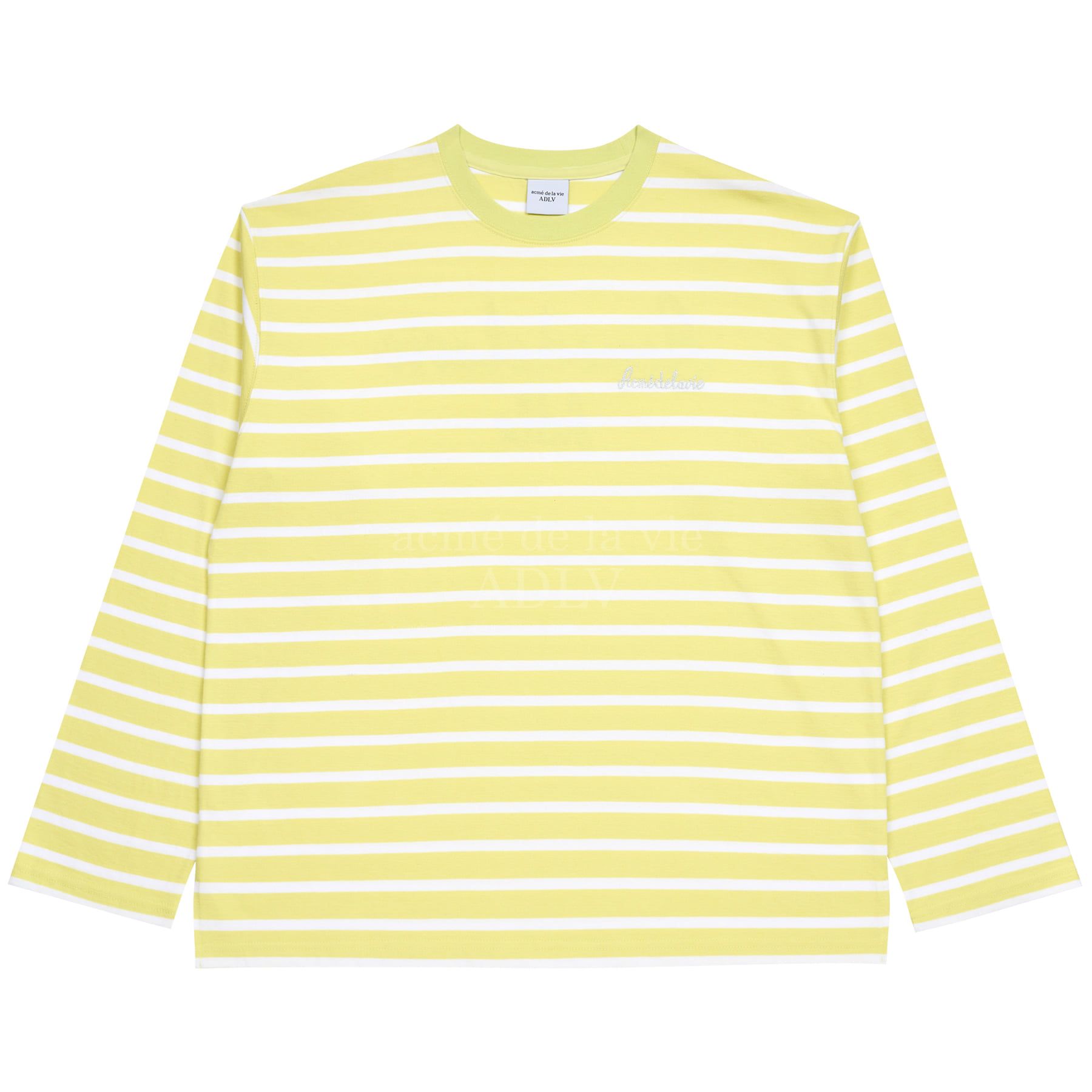  Áo Sweater Acmé de la vie - SCRIPT LOGO STRIPE LONG SLEEVE T- SHIRT YELLOW 