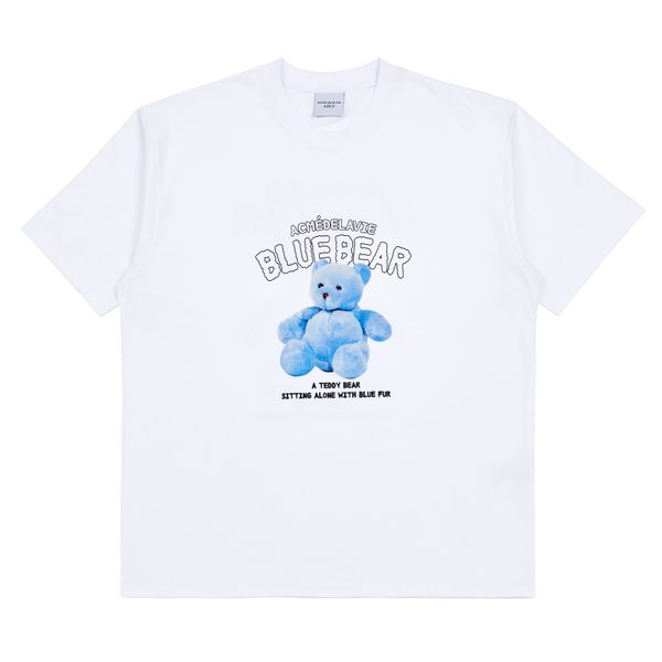  Áo thun - Acmé de la vie - BLUE TEDDY BEAR SHORT SLEEVE T-SHIRT WHITE 