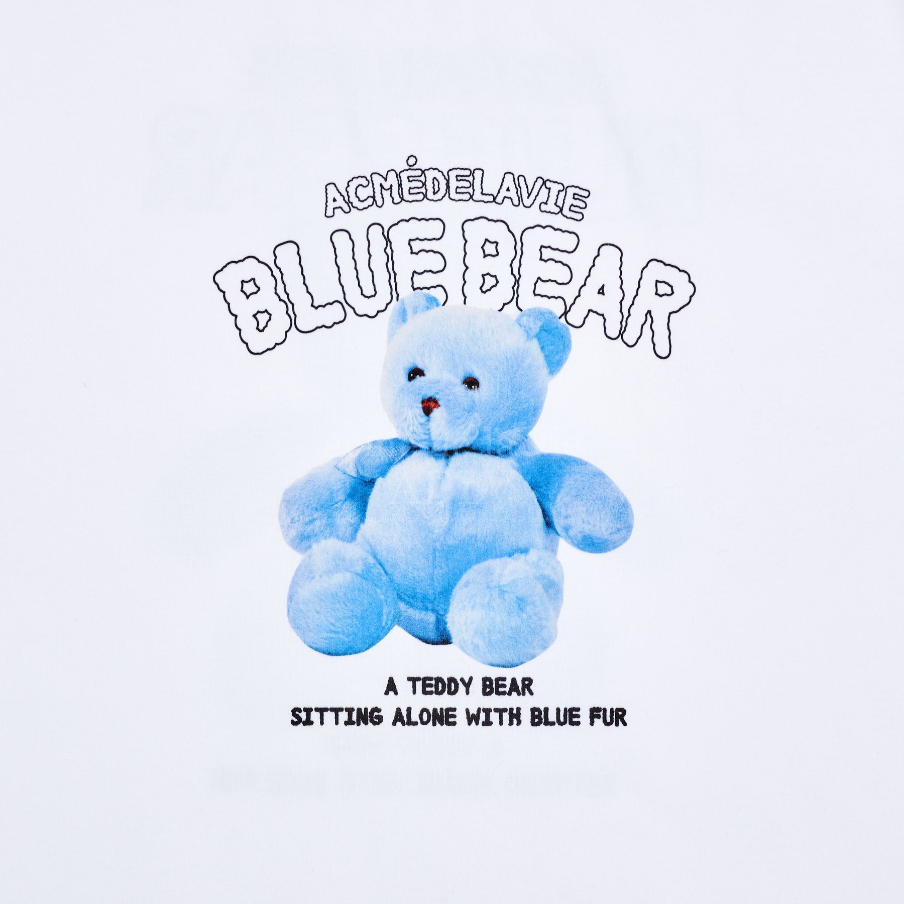  Áo thun - Acmé de la vie - BLUE TEDDY BEAR SHORT SLEEVE T-SHIRT WHITE 