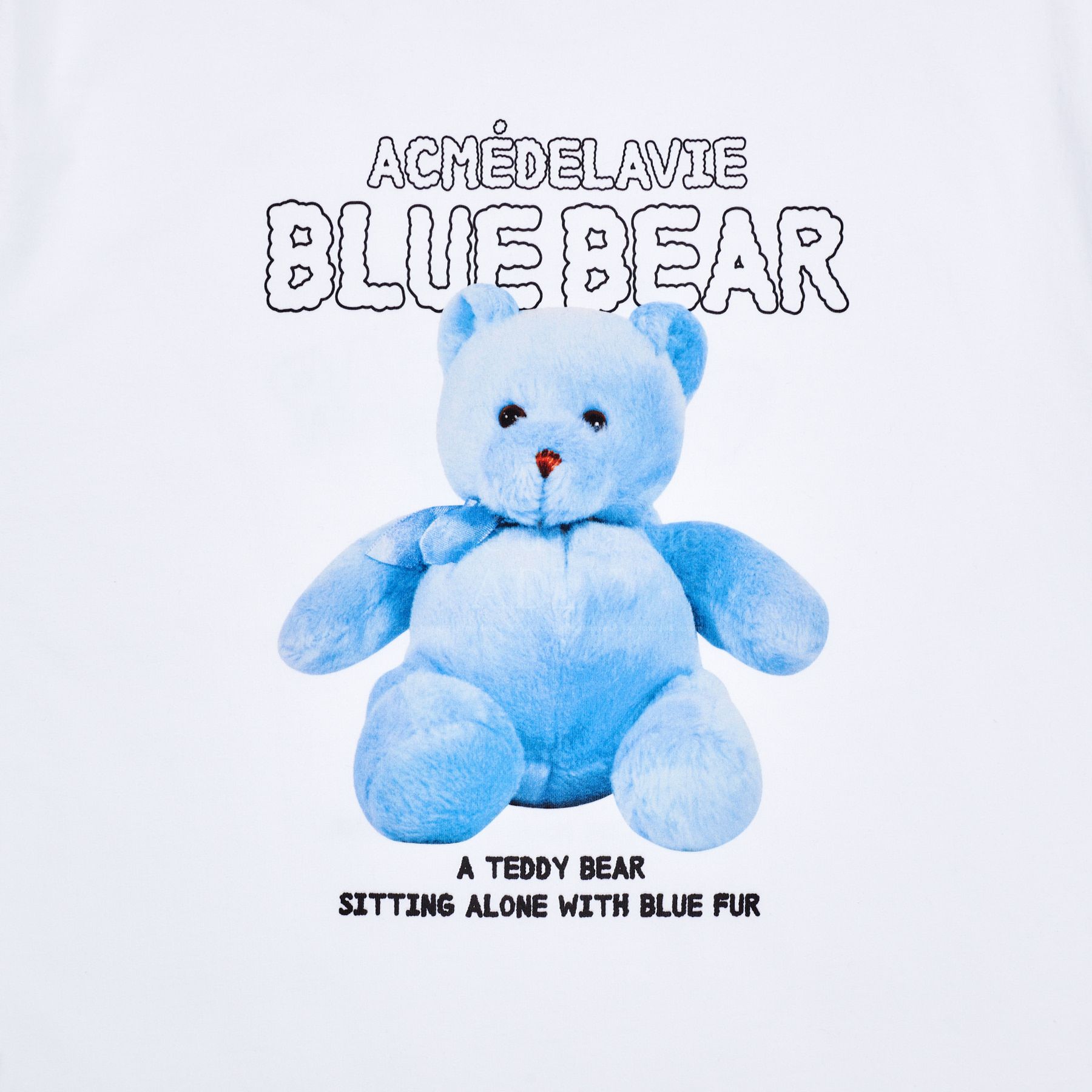  Áo thun - Acmé de la vie - BLUE TEDDY BEAR SHORT SLEEVE T-SHIRT WHITE 