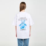  Áo thun - Acmé de la vie - BLUE TEDDY BEAR SHORT SLEEVE T-SHIRT WHITE 