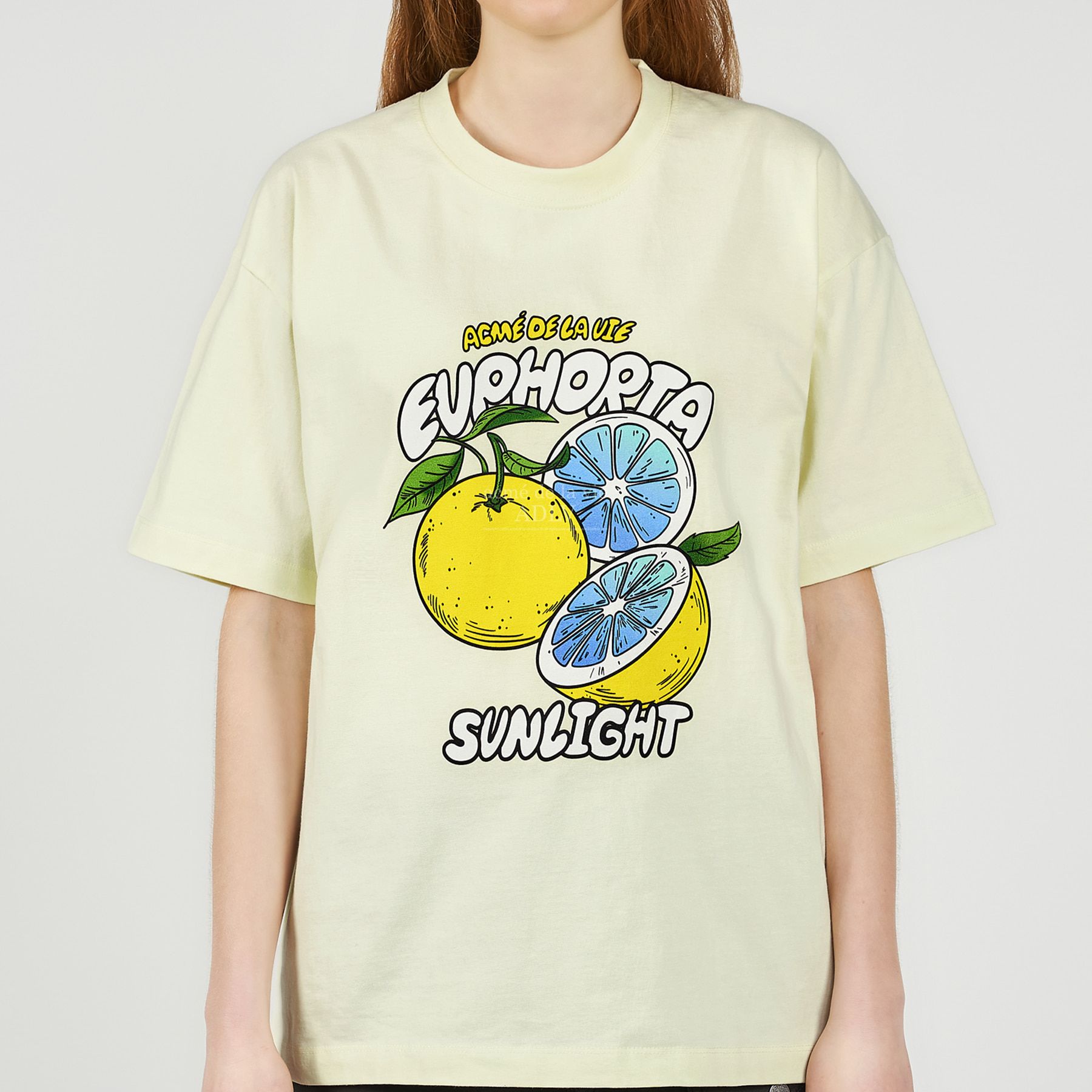  Áo thun Acmé de la vie - EUPHORIA SUNLIGHT FRUIT SHORT SLEEVE T-SHIRT LIGHT YELLOW 