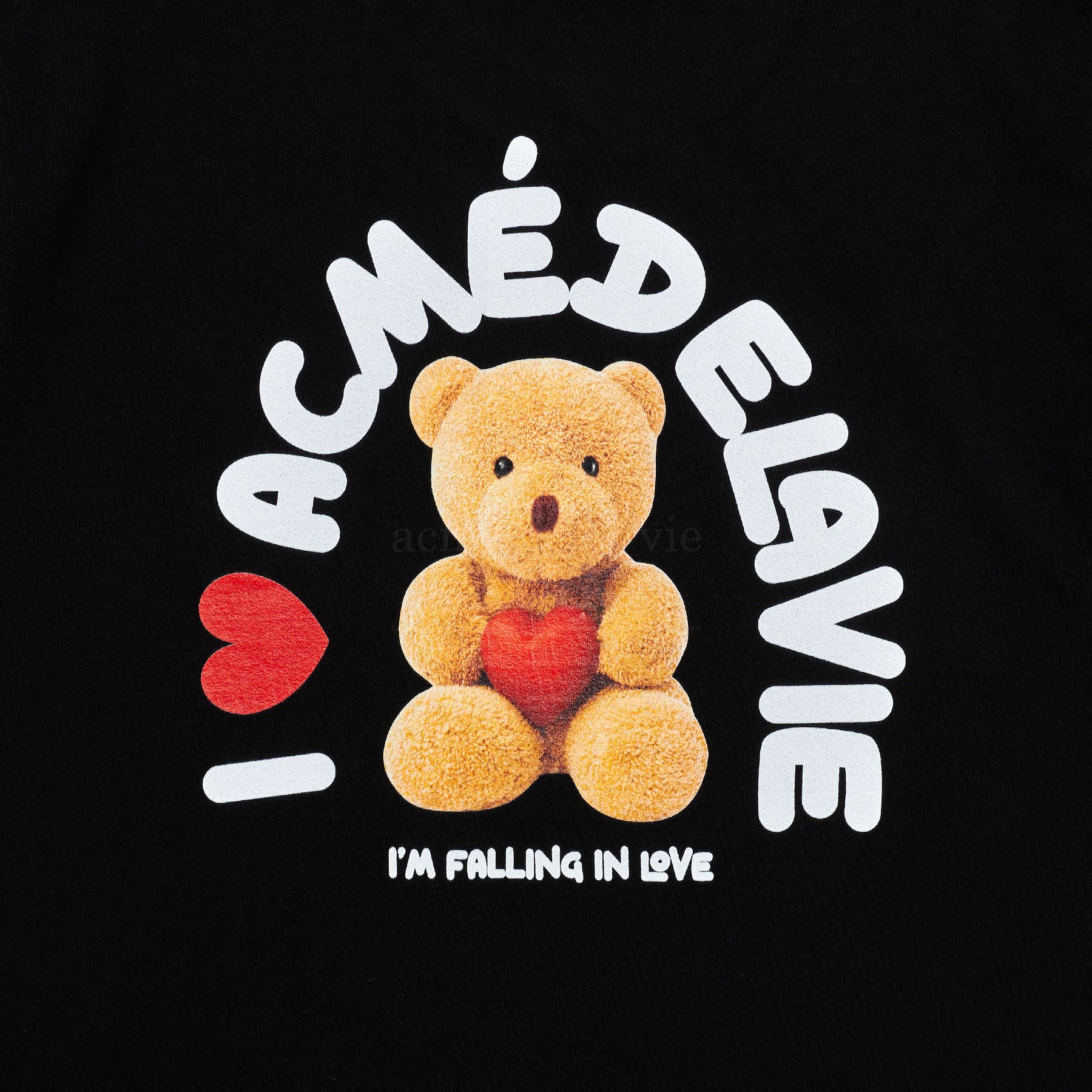  Áo thun - Acmé de la vie - I LOVE TEDDY BEAR SHORT SLEEVE T-SHIRT BLACK 