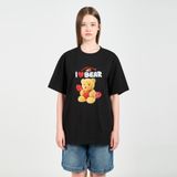  Áo thun - Acmé de la vie - I LOVE TEDDY BEAR SHORT SLEEVE T-SHIRT BLACK 