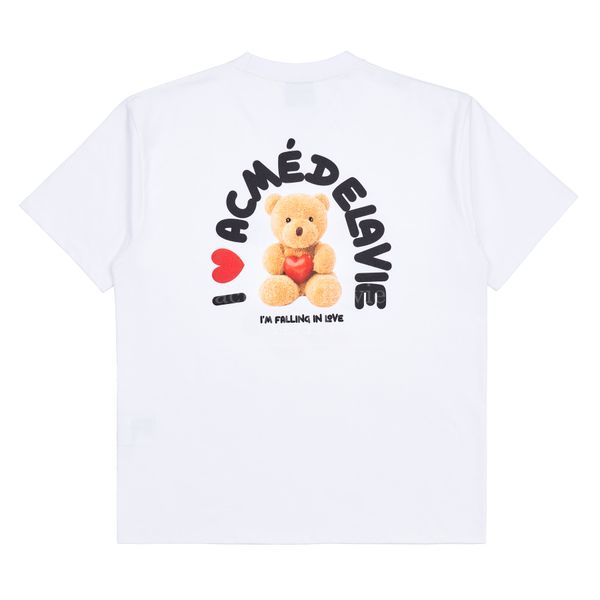  Áo thun - Acmé de la vie - I LOVE TEDDY BEAR SHORT SLEEVE T-SHIRT WHITE 