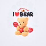  Áo thun - Acmé de la vie - I LOVE TEDDY BEAR SHORT SLEEVE T-SHIRT WHITE 