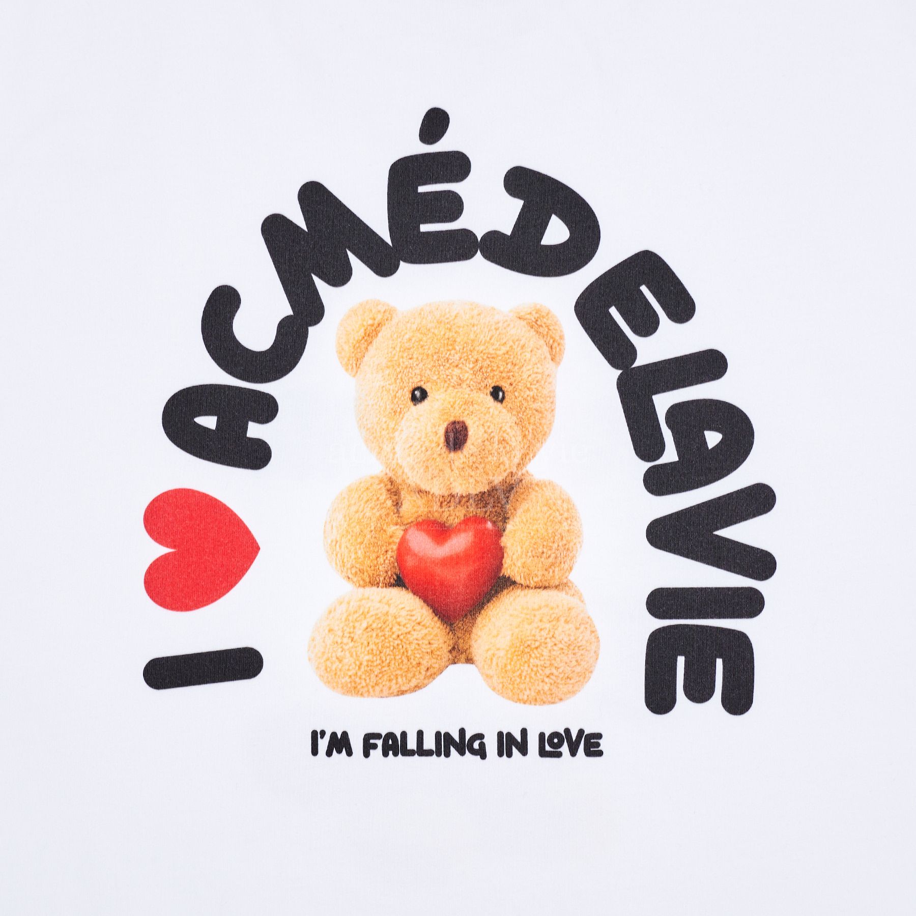  Áo thun - Acmé de la vie - I LOVE TEDDY BEAR SHORT SLEEVE T-SHIRT WHITE 