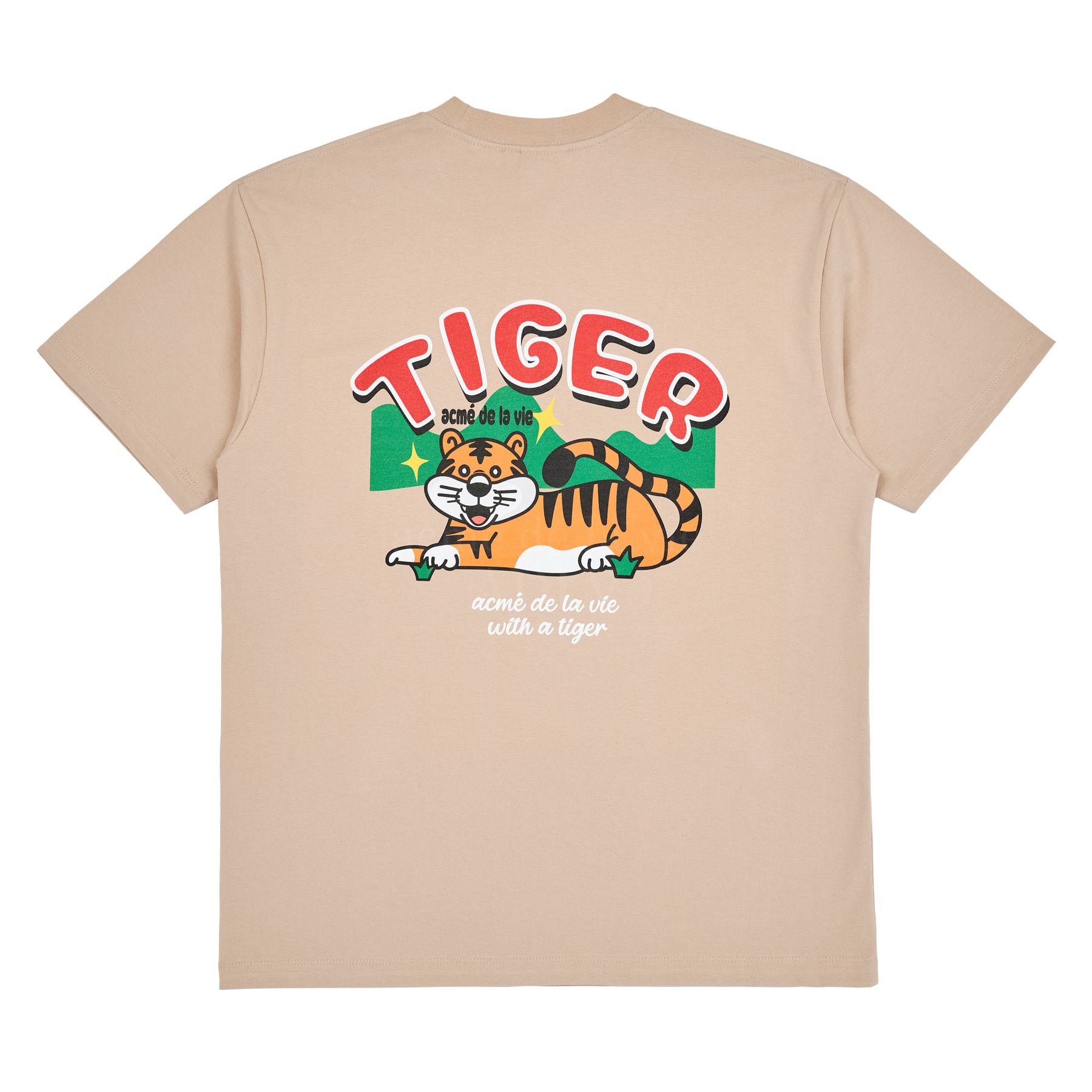  Áo thun - Acmé de la vie - MOUNTAIN TIGER SHORT SLEEVE T-SHIRT BEIGE 