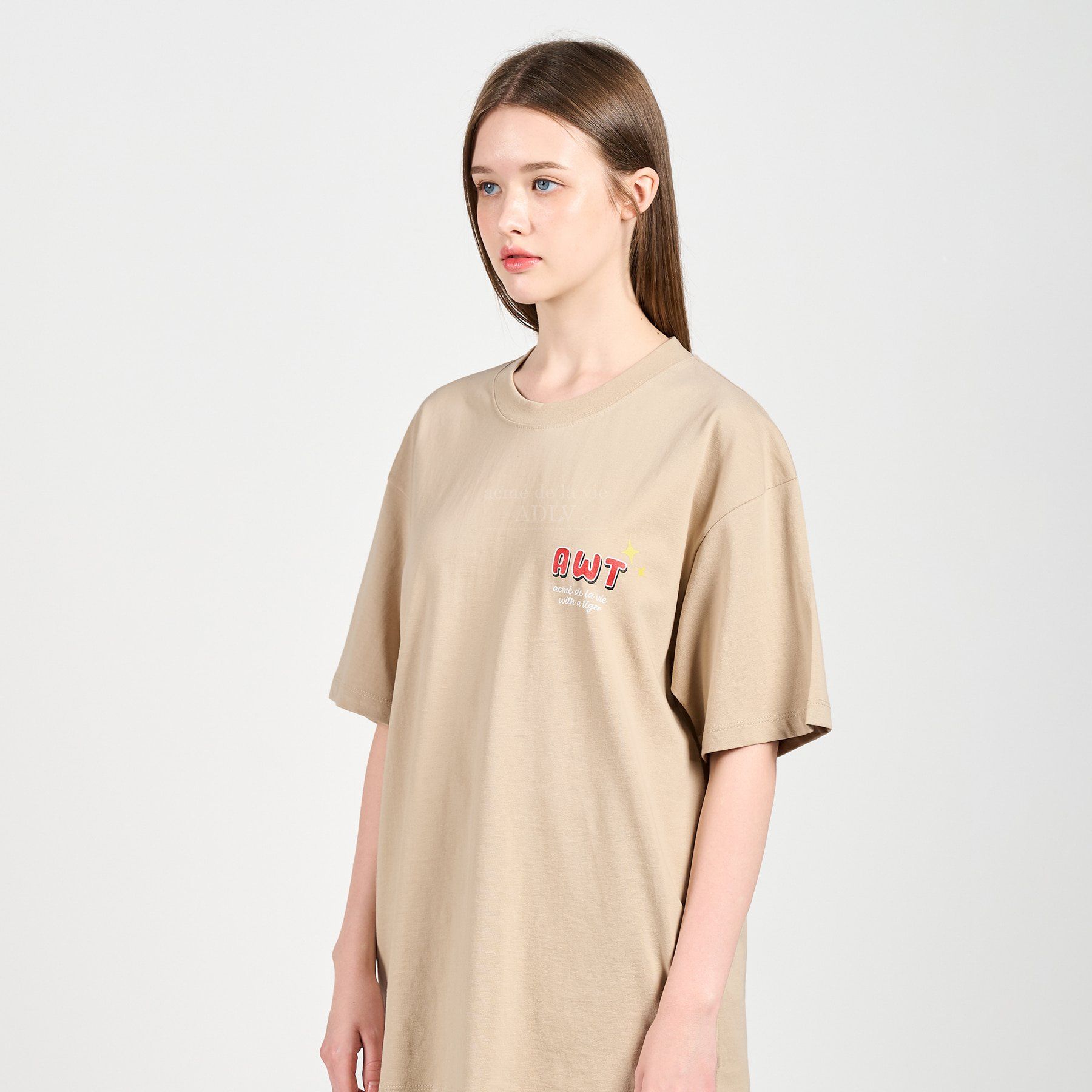  Áo thun - Acmé de la vie - MOUNTAIN TIGER SHORT SLEEVE T-SHIRT BEIGE 