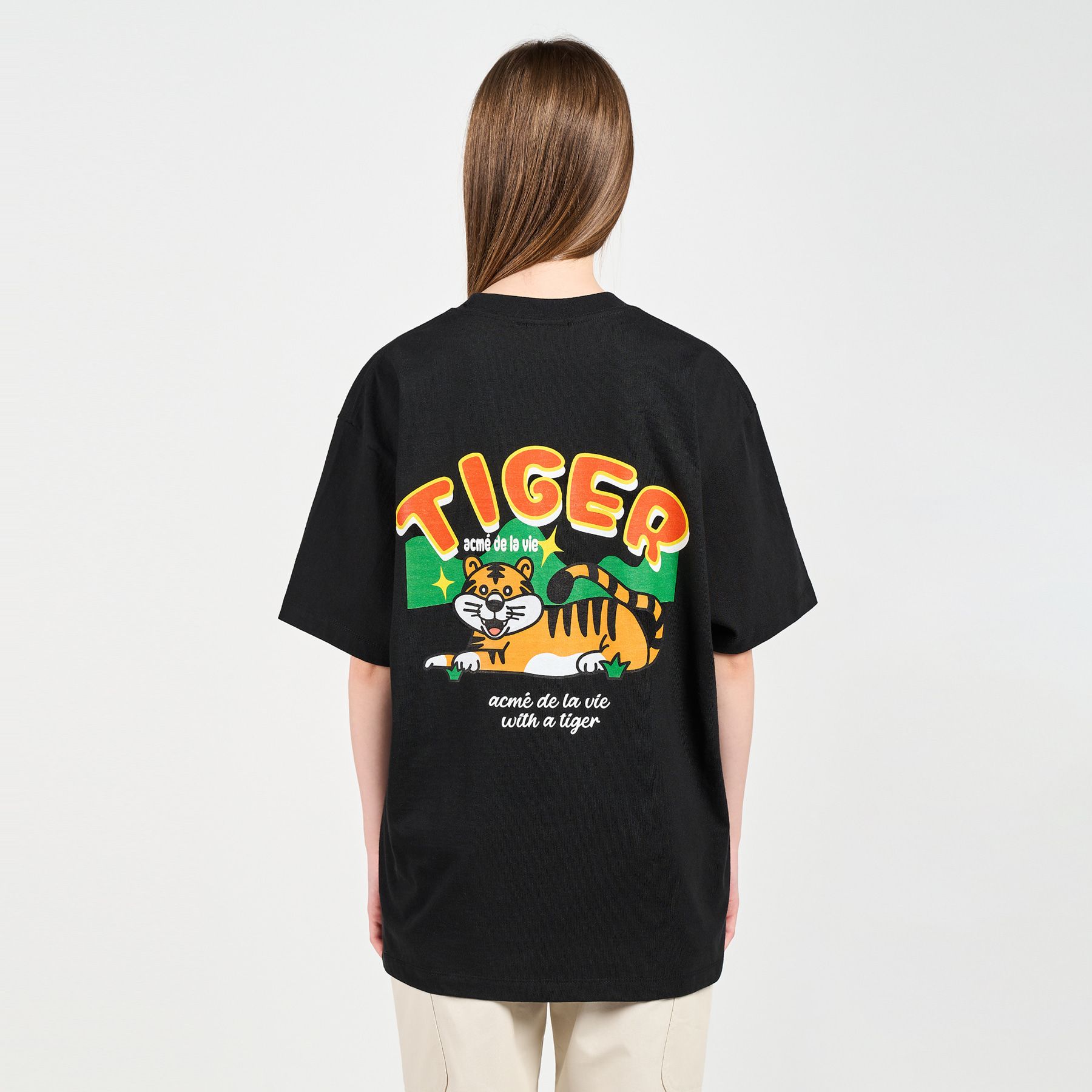  Áo thun - Acmé de la vie - MOUNTAIN TIGER SHORT SLEEVE T-SHIRT BLACK 