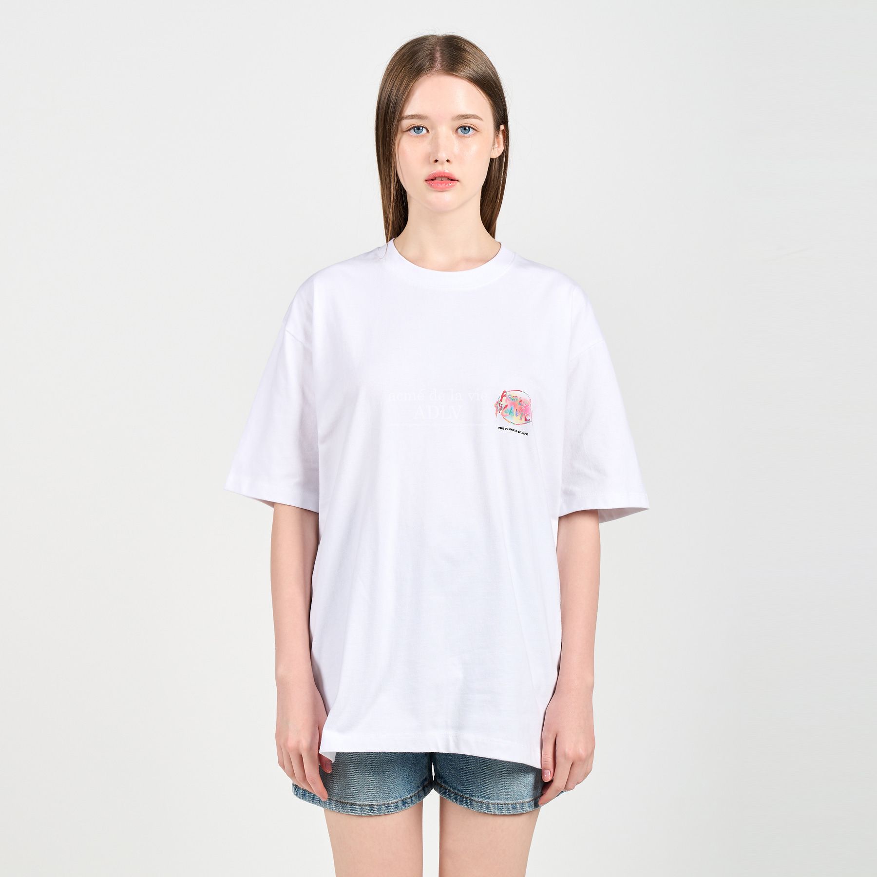  Áo thun - Acmé de la vie - GRADATION CRAYON LOGO SHORT SLEEVE T-SHIRT WHITE 