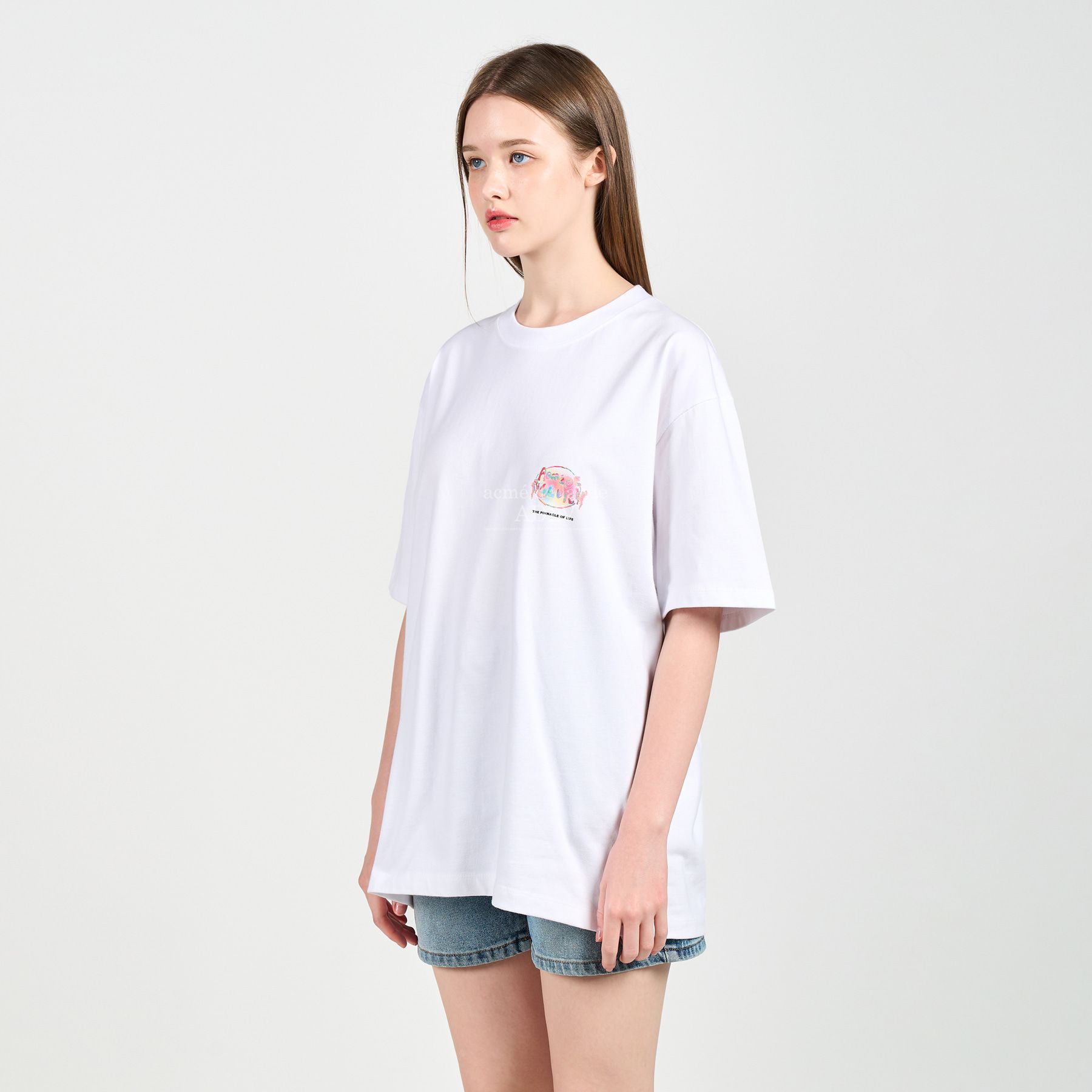  Áo thun - Acmé de la vie - GRADATION CRAYON LOGO SHORT SLEEVE T-SHIRT WHITE 