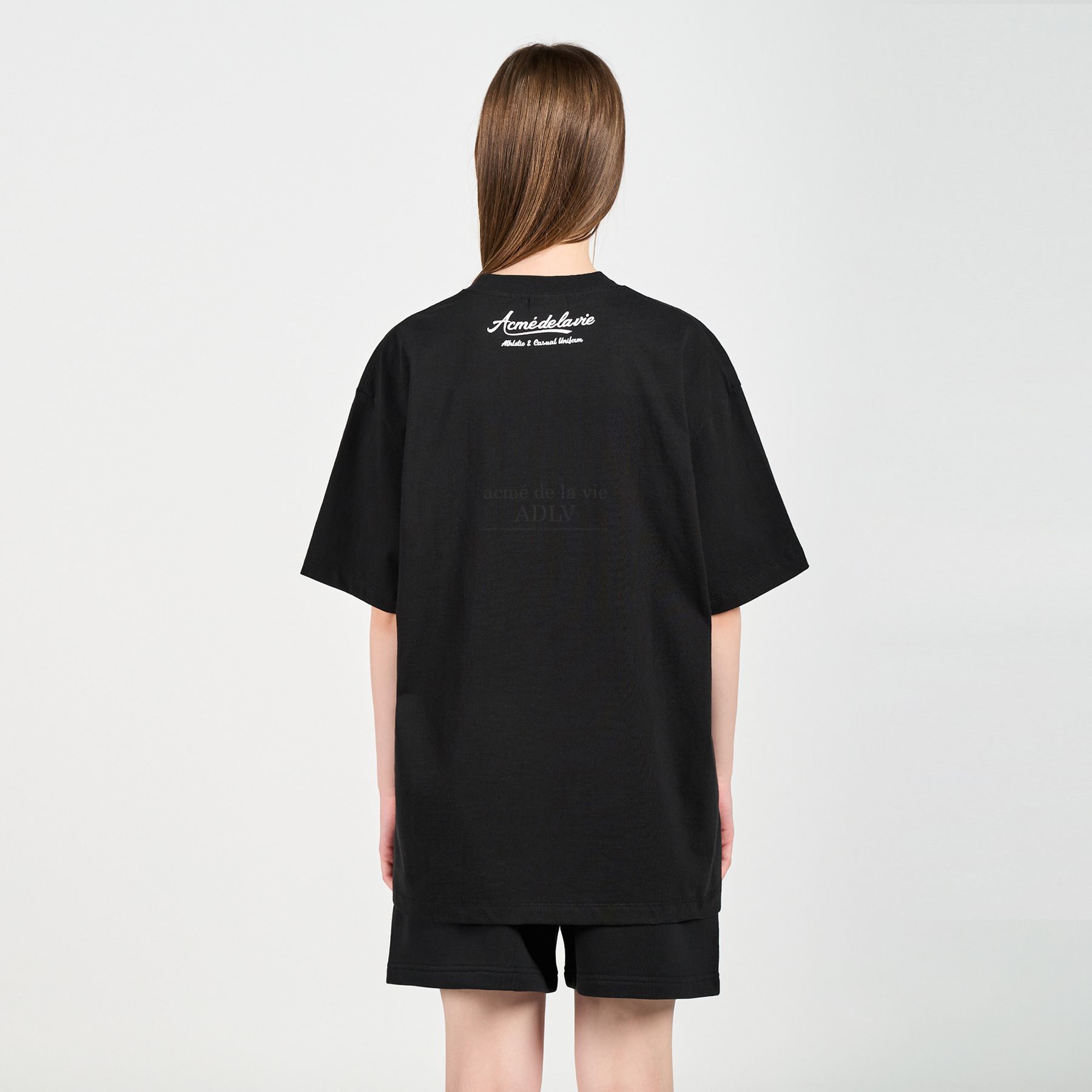  Áo thun - Acmé de la vie - GEL PRINTING LOGO SHORT SLEEVE T-SHIRT BLACK 