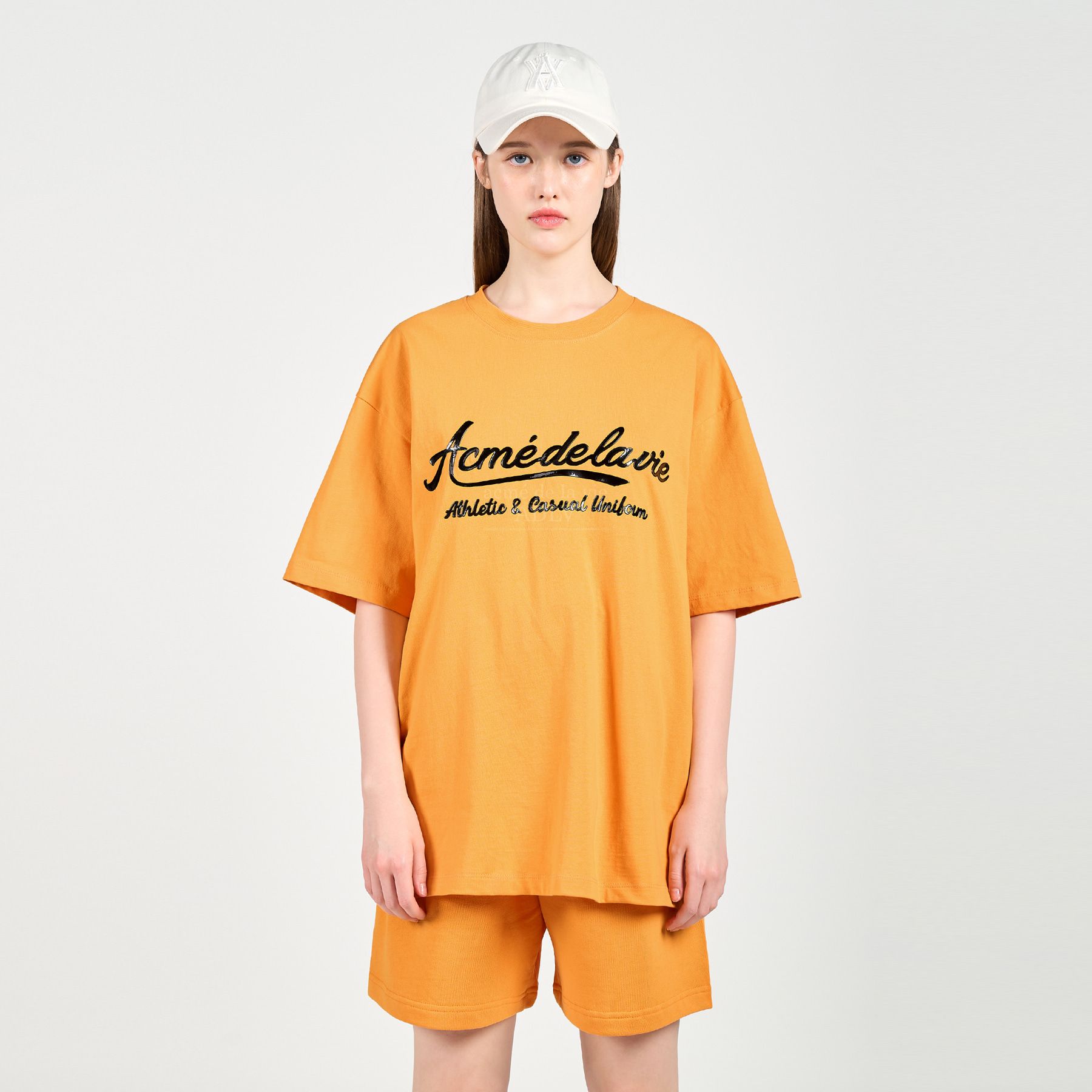  Áo thun - Acmé de la vie - GEL PRINTING LOGO SHORT SLEEVE T-SHIRT ORANGE 