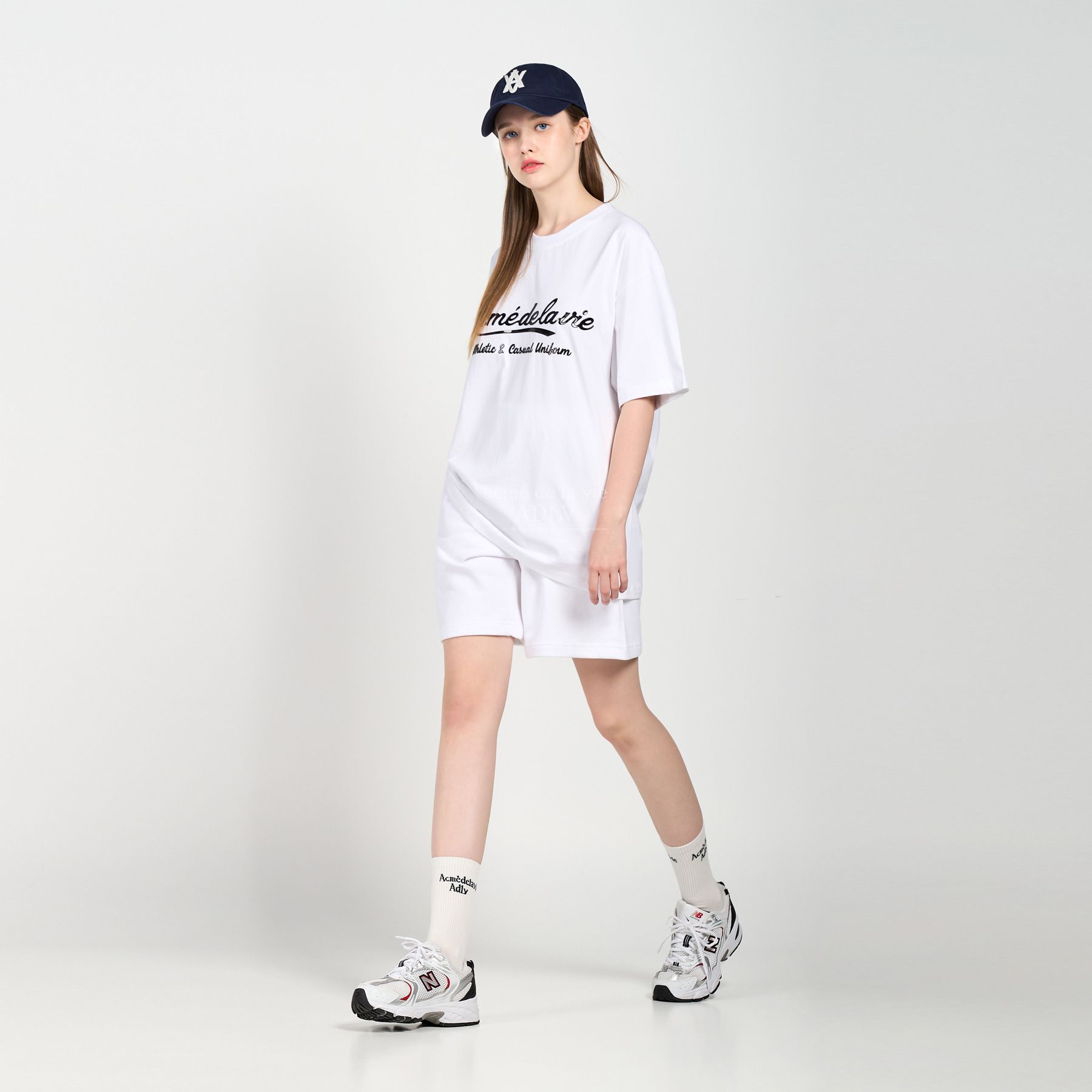  Áo thun - Acmé de la vie - GEL PRINTING LOGO SHORT SLEEVE T-SHIRT WHITE 