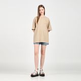  Áo thun - Acmé de la vie - PEARL PRINTING LOGO SHORT SLEEVE T-SHIRT BEIGE 