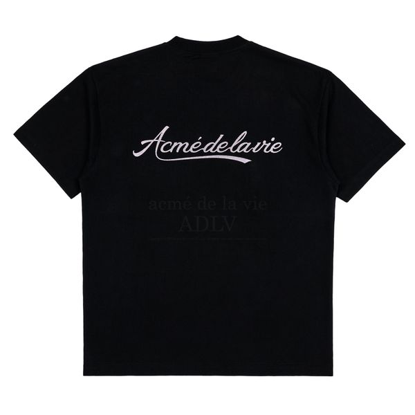  Áo thun - Acmé de la vie - PEARL PRINTING LOGO SHORT SLEEVE T-SHIRT BLACK 