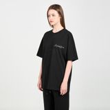  Áo thun - Acmé de la vie - PEARL PRINTING LOGO SHORT SLEEVE T-SHIRT BLACK 