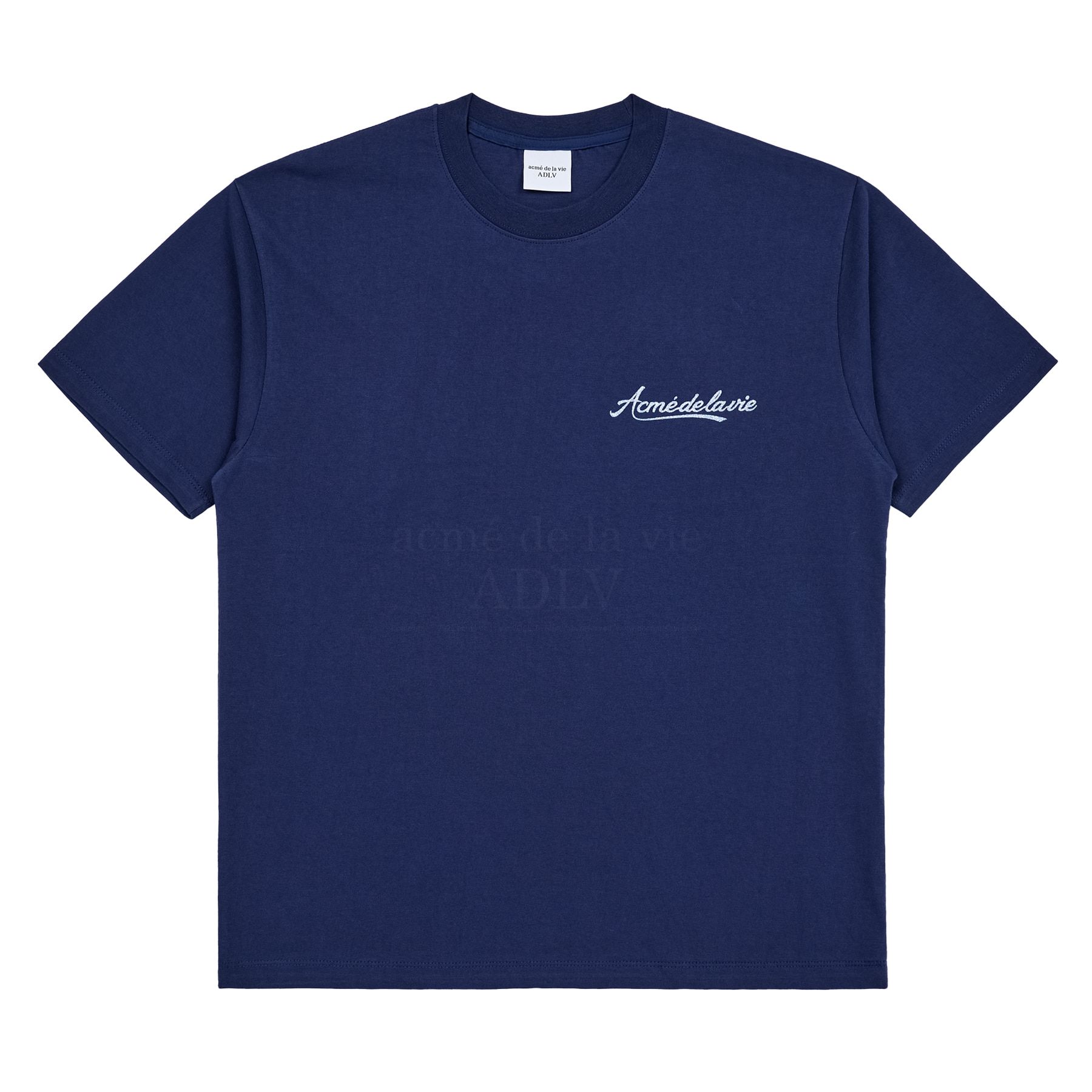  Áo thun - Acmé de la vie - PEARL PRINTING LOGO SHORT SLEEVE T-SHIRT NAVY 