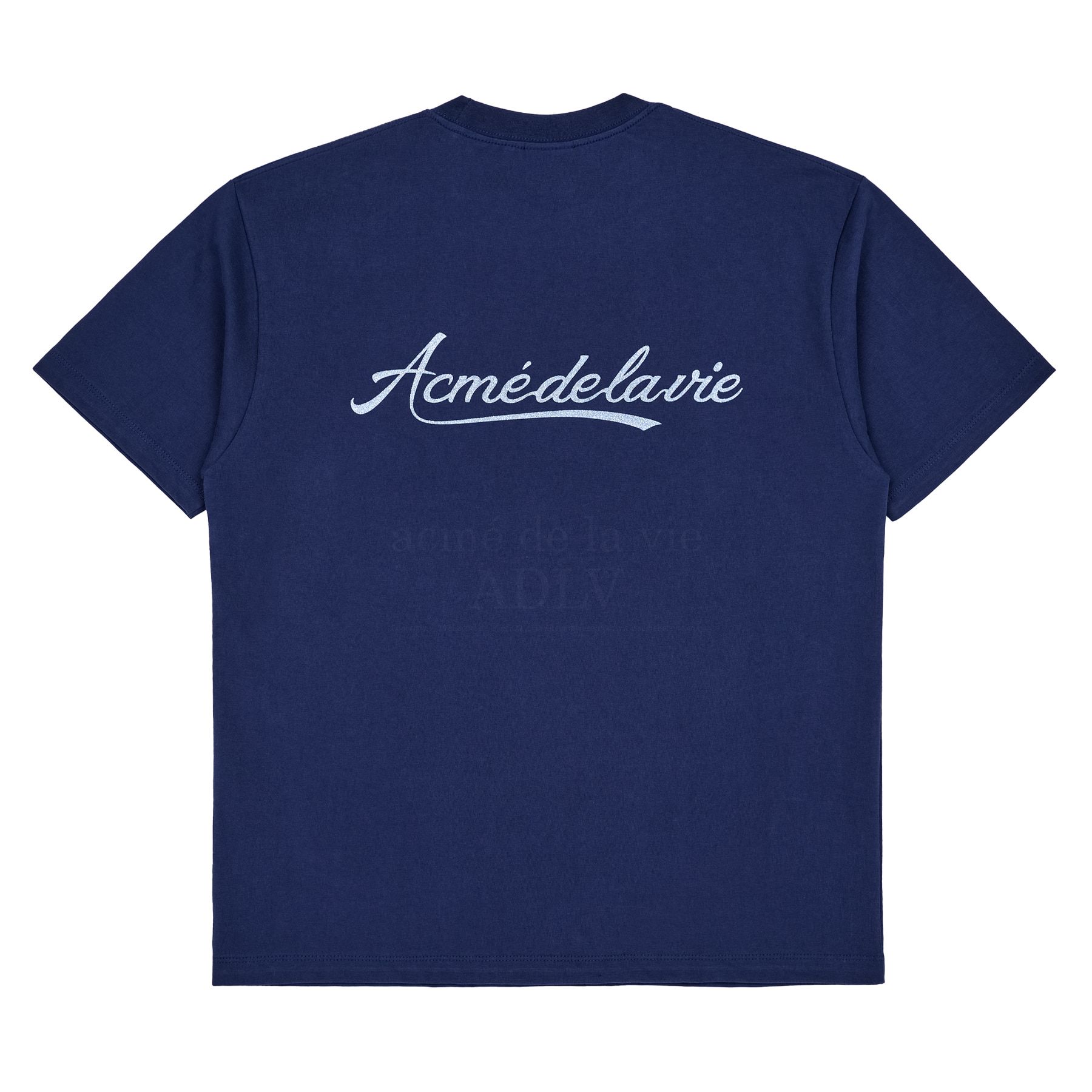  Áo thun - Acmé de la vie - PEARL PRINTING LOGO SHORT SLEEVE T-SHIRT NAVY 