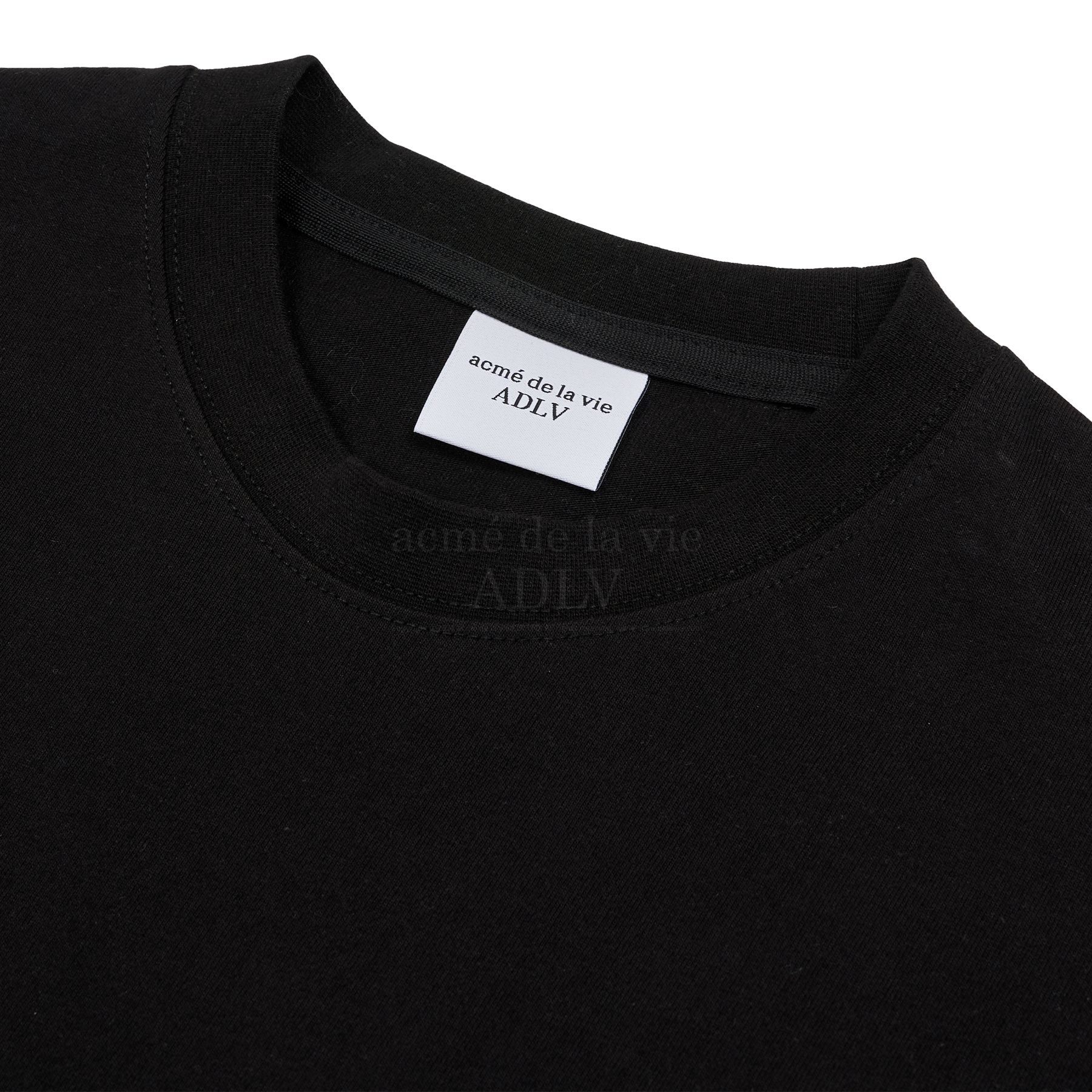  Áo thun - Acmé de la vie - SCRIPT LOGO EMBROIDERY SHORT SLEEVE T-SHIRT BLACK 