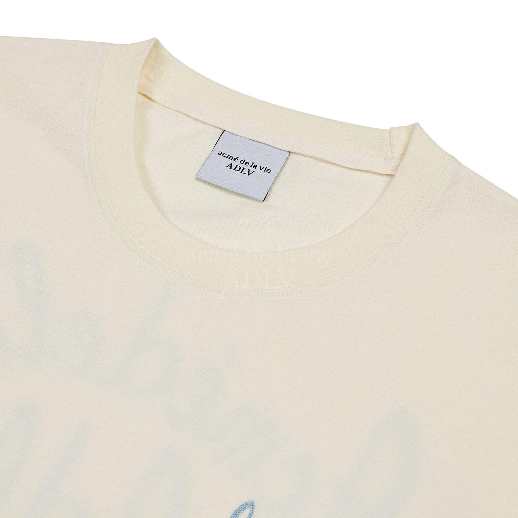  Áo thun - Acmé de la vie - SCRIPT LOGO EMBROIDERY SHORT SLEEVE T-SHIRT IVORY 