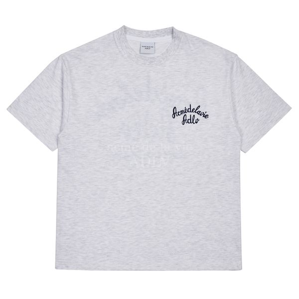  Áo thun - Acmé de la vie - SCRIPT LOGO EMBROIDERY SHORT SLEEVE T-SHIRT MELANGE 