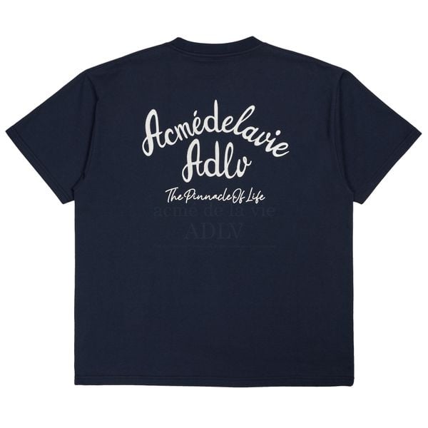  Áo thun - Acmé de la vie - SCRIPT LOGO EMBROIDERY SHORT SLEEVE T-SHIRT NAVY 