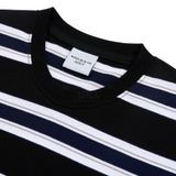  Áo thun - Acmé de la vie - SCRIPT LOGO STRIPE SHORT SLEEVE T-SHIRT BLACK 