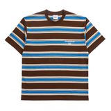  Áo thun - Acmé de la vie - SCRIPT LOGO STRIPE SHORT SLEEVE T-SHIRT BROWN 