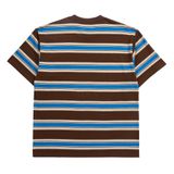  Áo thun - Acmé de la vie - SCRIPT LOGO STRIPE SHORT SLEEVE T-SHIRT BROWN 