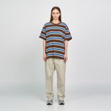  Áo thun - Acmé de la vie - SCRIPT LOGO STRIPE SHORT SLEEVE T-SHIRT BROWN 