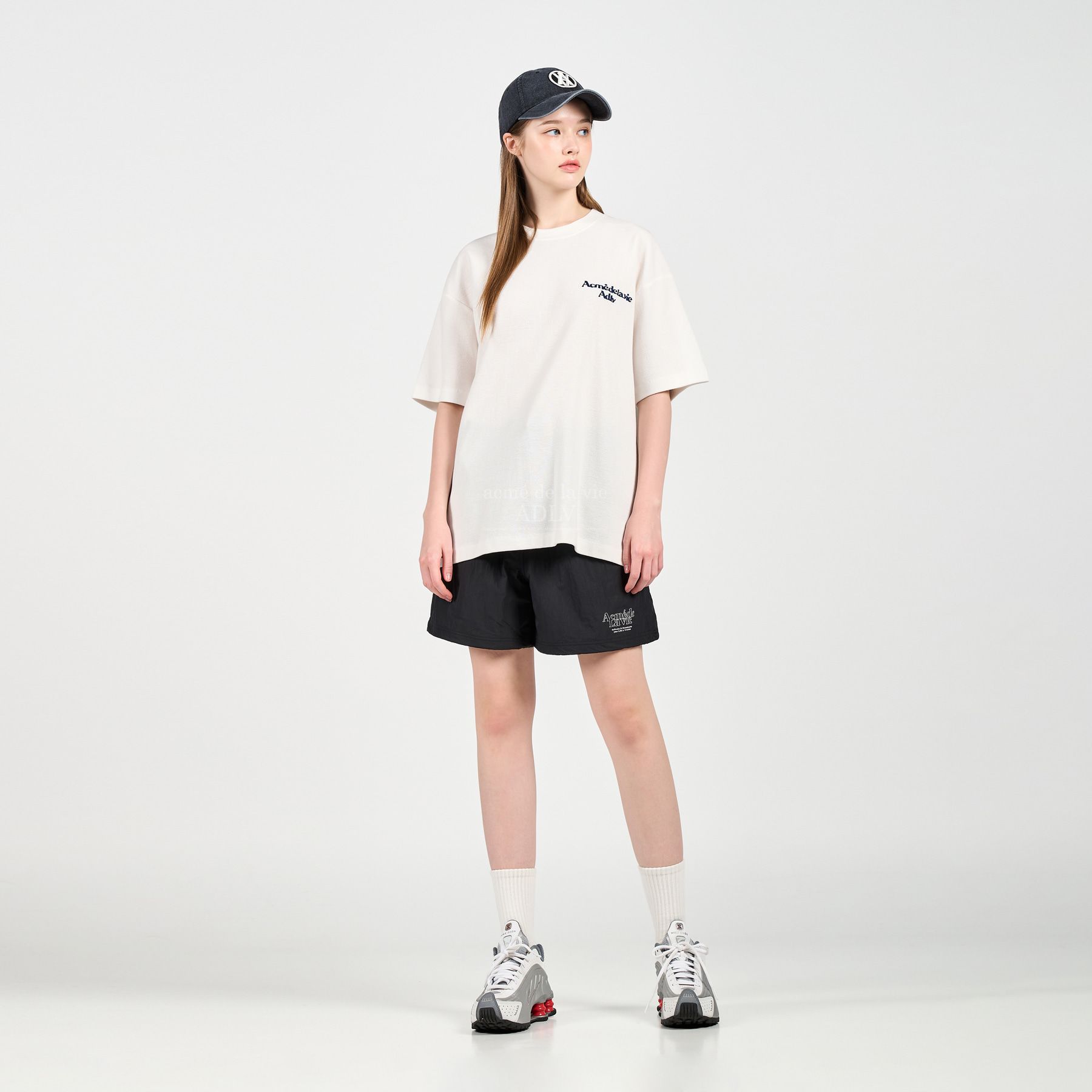  Áo thun - Acmé de la vie - ROUNDING LOGO WAFFLE SHORT SLEEVE T-SHIRT WHITE 