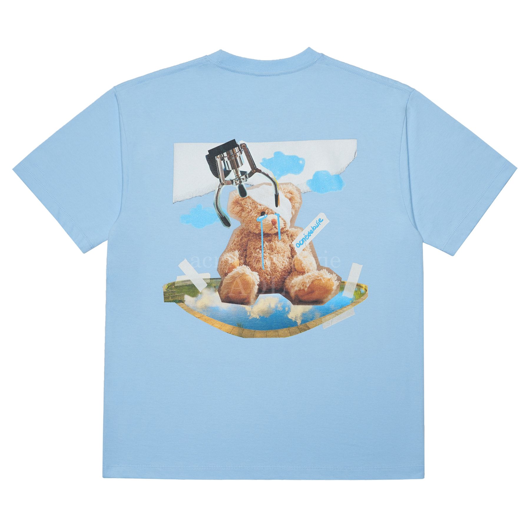  Áo thun - ADLV - Acmé de la vie - ADLV TEDDY BEAR DOLL COLLAGE SHORT SLEEVET-SHIRT SKY BLUE 