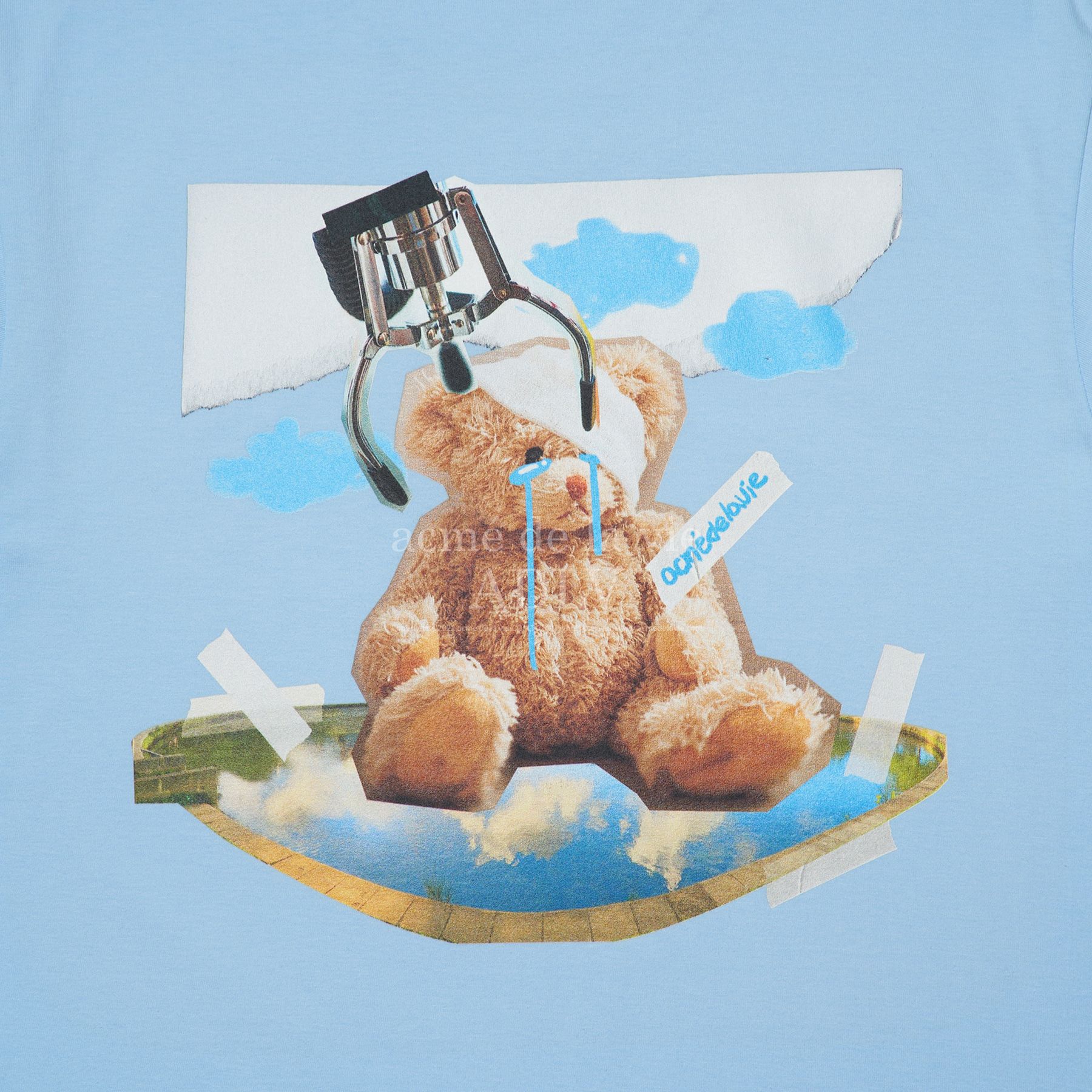  Áo thun - ADLV - Acmé de la vie - ADLV TEDDY BEAR DOLL COLLAGE SHORT SLEEVET-SHIRT SKY BLUE 