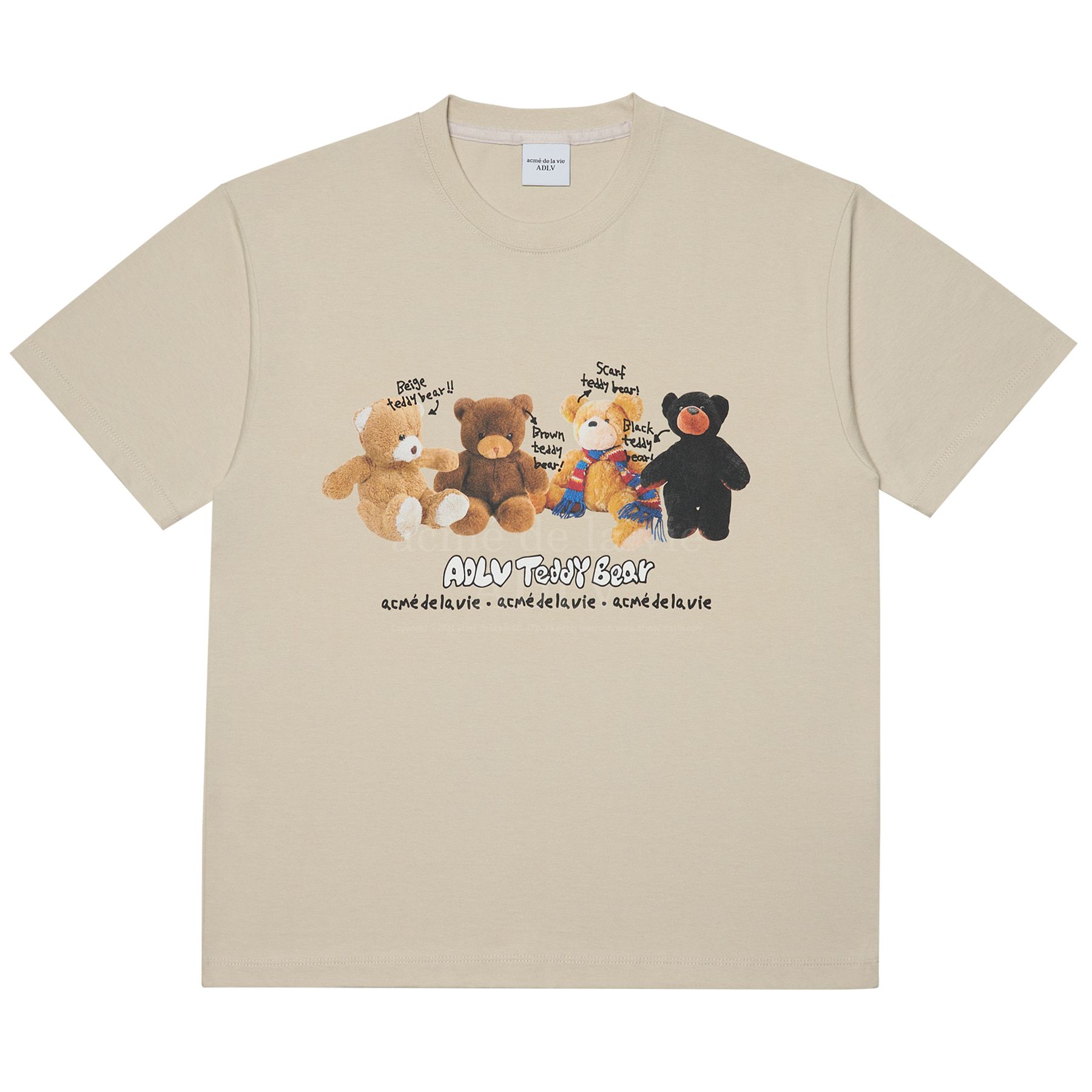  Áo thun ADLV - Acmé de la vie - TEDDY BEAR DOLL FRIEND SHORT SLEEVE T-SHIRT BEIGE 