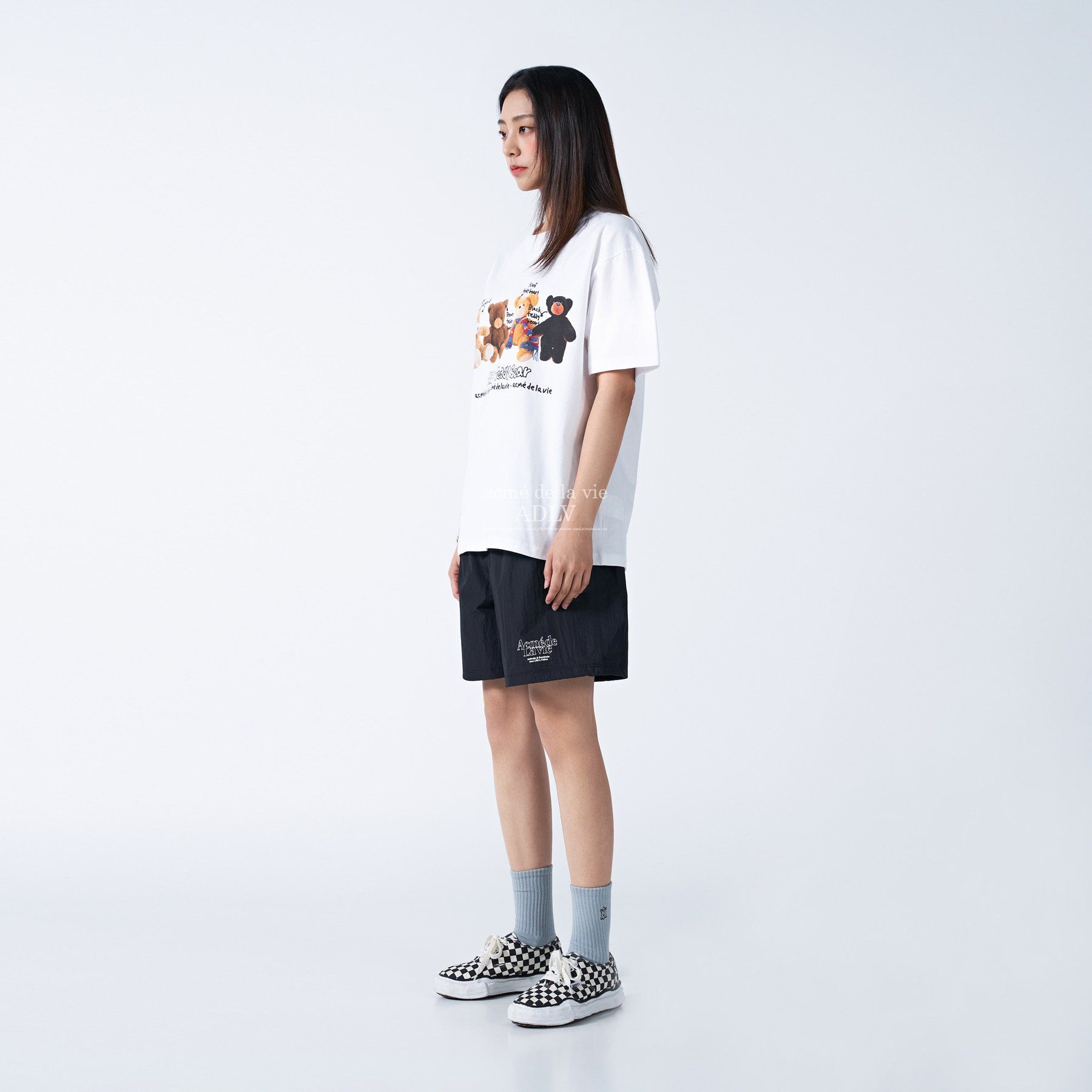 Tシャツ・カットソー ACME DE LA VIE BABY FACE BEAR DOLL HUG SHORT SLEEVE 4BUK079 Jual Adlv Baby Face Bear Doll Hug Short Sleeve T-shirt Acme