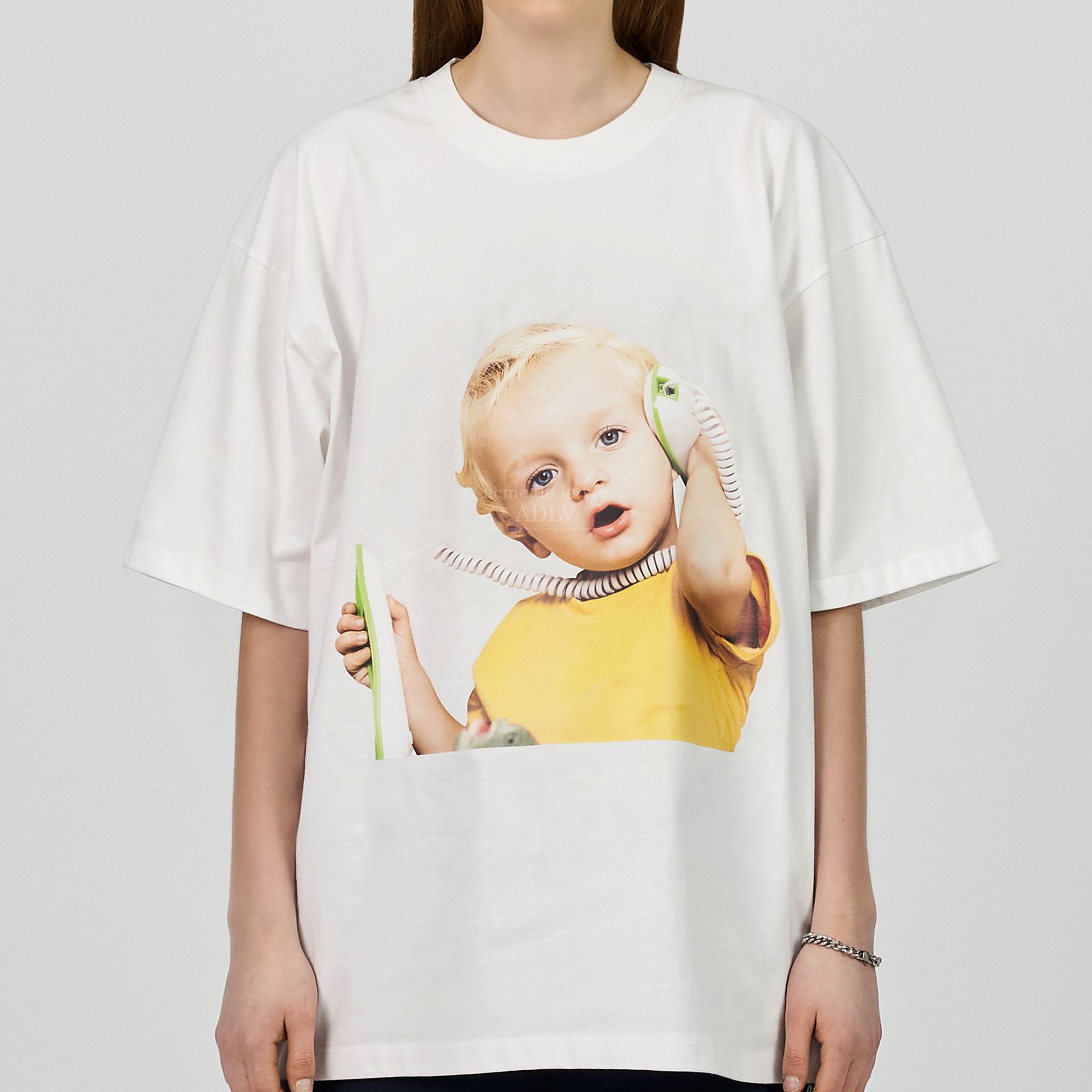  Áo thun ADLV - Acmé de la vie - TELEPHONE BABY WHITE T-SHIRT 