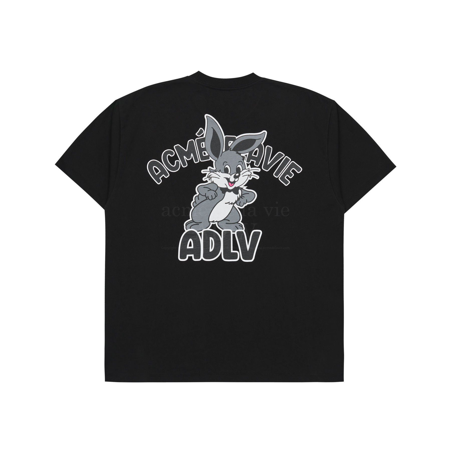 ADLV ♥ NEWSPAPER RABBIT SHORT SLEEVE T-SHIRT /追跡付 ADLV】 NEWSPAPER RABBIT SHORT SLEEVE T-SHIRT / 追跡付 (acme