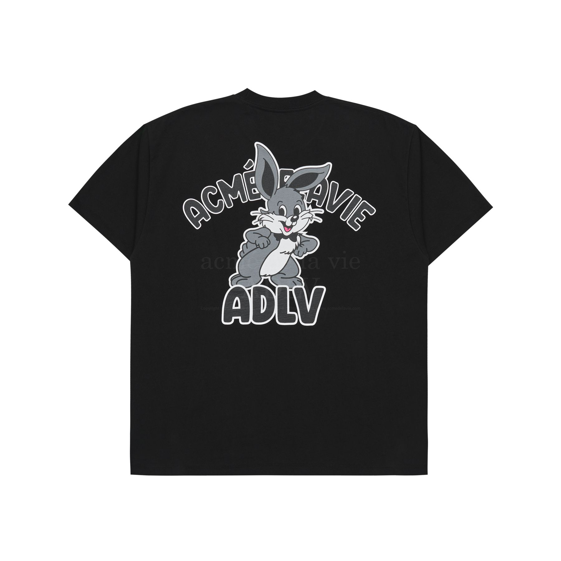  Áo thun - Acmé de la vie - ADLV CARTOON RABBIT SHORT SLEEVE T-SHIRT BLACK 