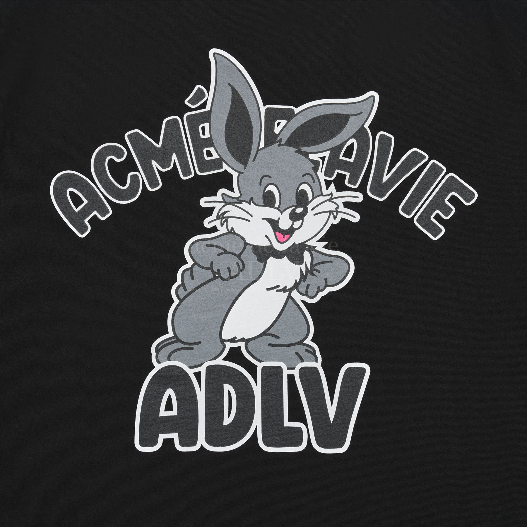  Áo thun - Acmé de la vie - ADLV CARTOON RABBIT SHORT SLEEVE T-SHIRT BLACK 