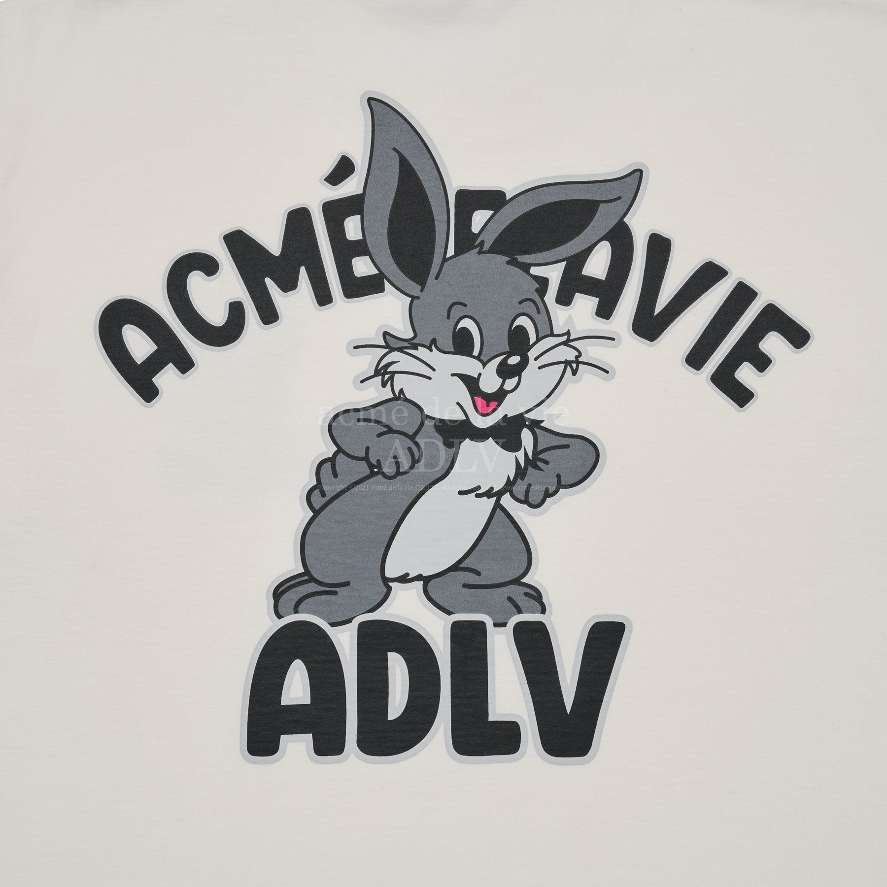  Áo thun - Acmé de la vie - ADLV CARTOON RABBIT SHORT SLEEVE T-SHIRT CREAM 