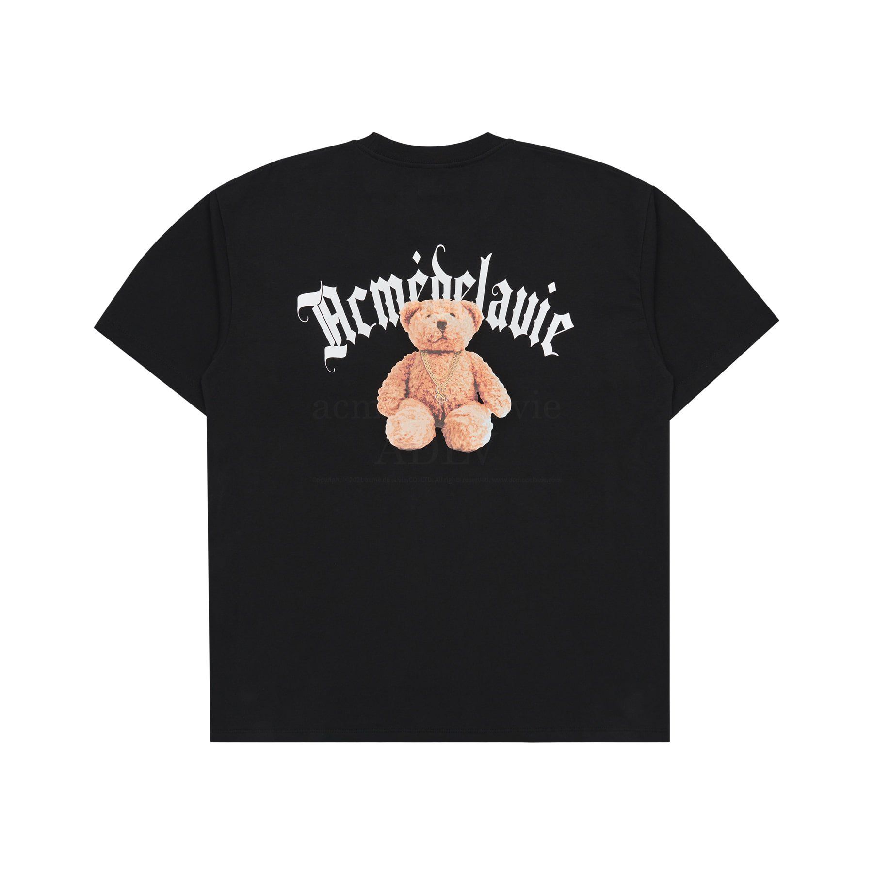  Áo thun - Acmé de la vie - ADLV GOLD CHAIN ​​BEAR DOLL SHORT SLEEVE T-SHIRT BLACK 